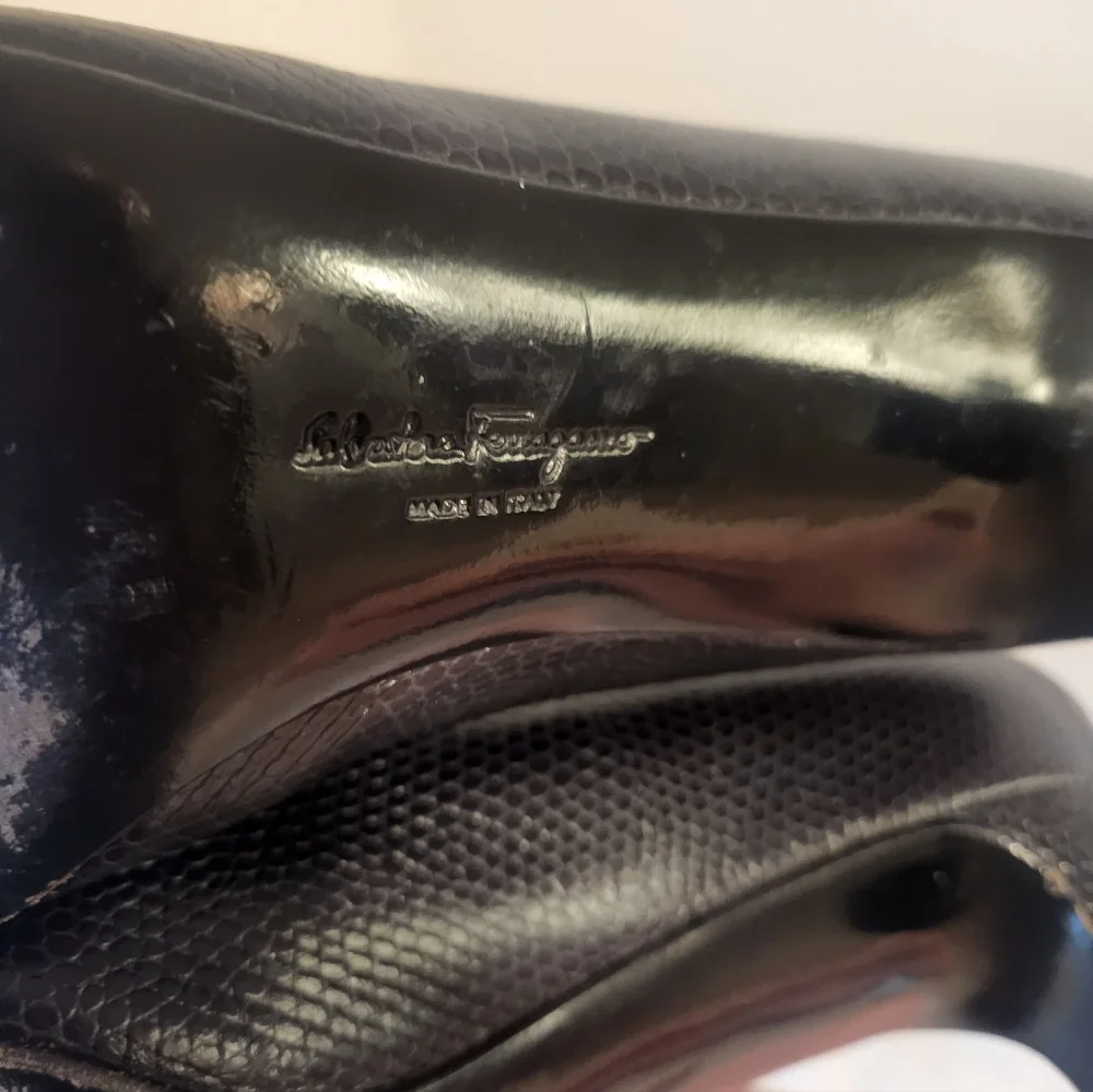 Salvatore Ferragamo Textured Black Heels